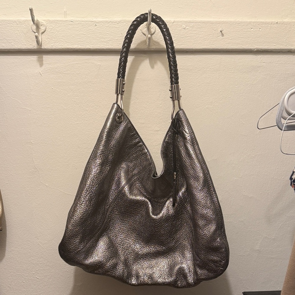 Michael Kors Vintage Metallic Silver Tote Bag